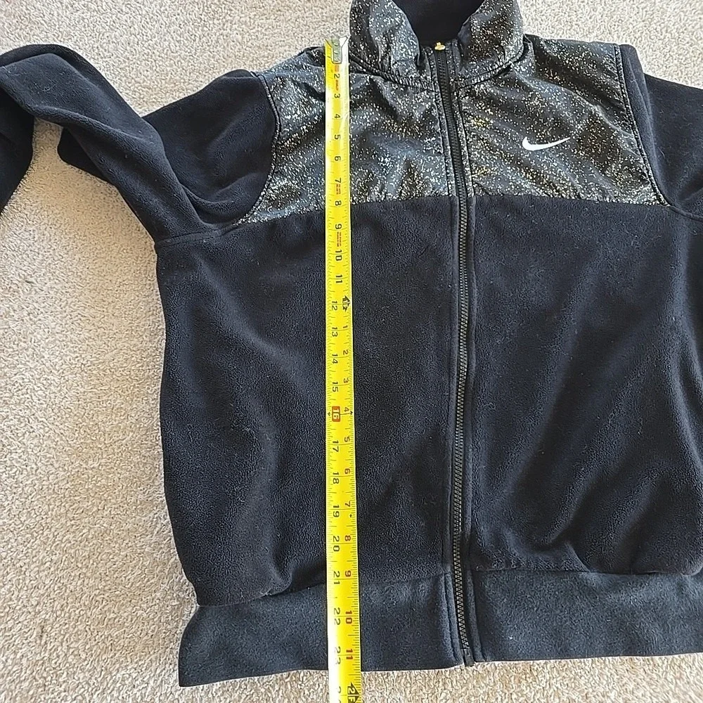 NIKE Women's Sportswear‎ Stardust Fleece Full-zip Jacket Black Gold Atleisure L